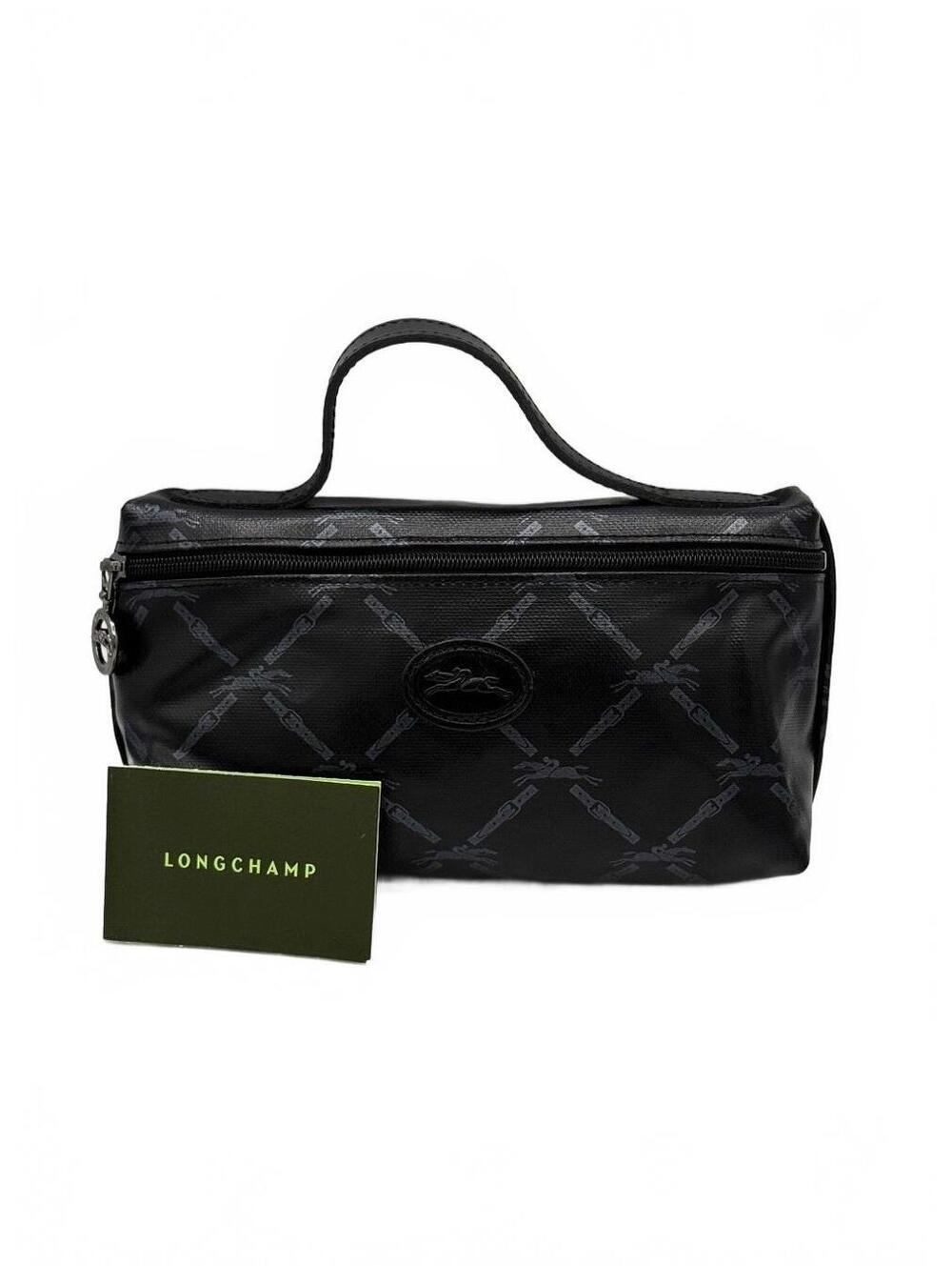 Longchamp Mini Bag Black w/ Logo Pattern - Authentic, Limited Japan Edition NWOT